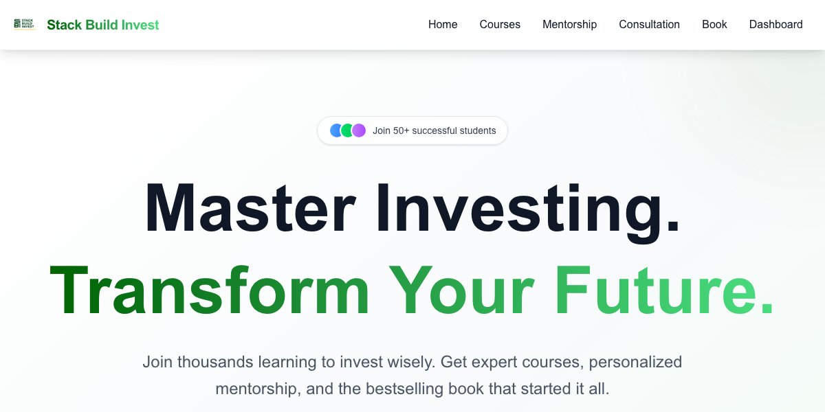 Stack Build Invest website screenshot